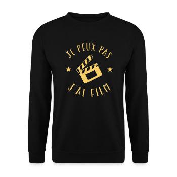 je peux pas j'ai film - Sweat-shirt Unisexe - noir - Devant - Alina (178cm) & Michal (187cm)