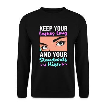 Beautician Make-up Cosmetics - Unisex Sweatshirt - black - Front - Alina (178cm) & Michal (187cm)