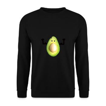 Avocado Power Fitness Geschenkidee - Sport - Unisex Pullover - Schwarz - Vorne - Alina (178cm) & Michal (187cm)