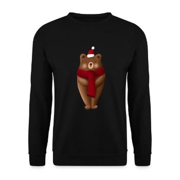 Weihnachten Bär Christmas - Unisex Pullover - Schwarz - Vorne - Alina (178cm) & Michal (187cm)
