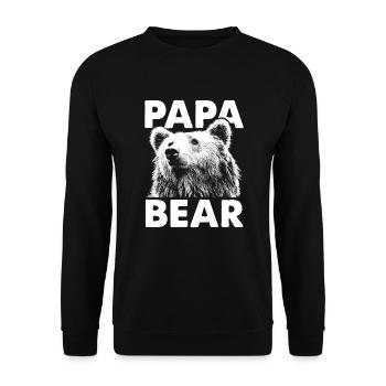 Papa Bear Papa Father Bear Gift - Unisex Sweatshirt - black - Front - Alina (178cm) & Michal (187cm)