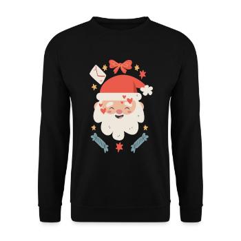 Happy Santa Claus - Unisex Sweatshirt - black - Front - Alina (178cm) & Michal (187cm)