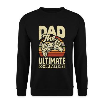 Dad The Ultimate CO-OP Partner Fathers Day Gamer - Unisex Sweatshirt - black - Front - Alina (178cm) & Michal (187cm)