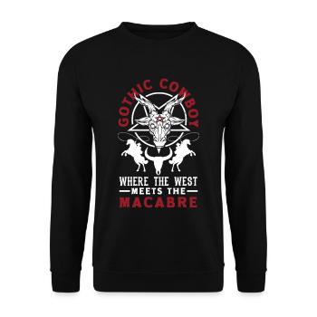 Gothic cowboy where the West meets the macabre - Unisex Sweatshirt - black - Front - Alina (178cm) & Michal (187cm)