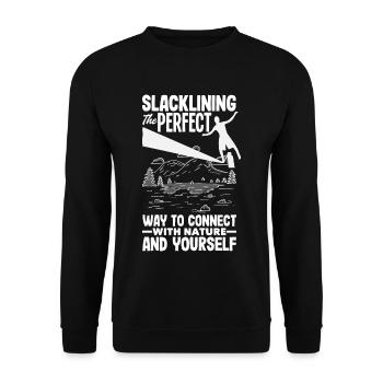 Slacklining: the perfect way to connect with nature - Unisex Sweatshirt - black - Front - Alina (178cm) & Michal (187cm)