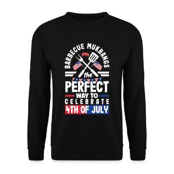 Mukbang and Barbecue on 4th of July - Unisex Sweatshirt - black - Front - Alina (178cm) & Michal (187cm)
