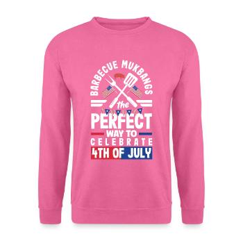 Mukbang and Barbecue on 4th of July - Unisex Sweatshirt - pink - Front