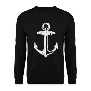 Nautical Boat Anchor Sailor Sailing - Unisex Sweatshirt - black - Front - Alina (178cm) & Michal (187cm)