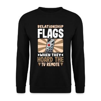 Relation Beige Flags TV Thésaurisation à distance - Sweat-shirt Unisexe - noir - Devant - Alina (178cm) & Michal (187cm)