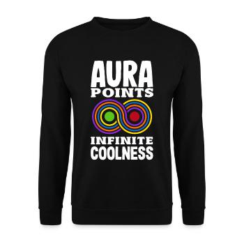 Aura Points Infinete Coolness Trendy Viral - Unisex Pullover - Schwarz - Vorne - Alina (178cm) & Michal (187cm)