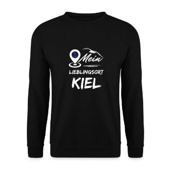 Kiel mon endroit préféré-la ville hanséatique de Kiel-Seagull, ancre - Sweat-shirt Unisexe - noir - Devant - Alina (178cm) & Michal (187cm)
