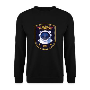 USSF: United States Space Force - Unisex Sweatshirt - black - Front - Alina (178cm) & Michal (187cm)