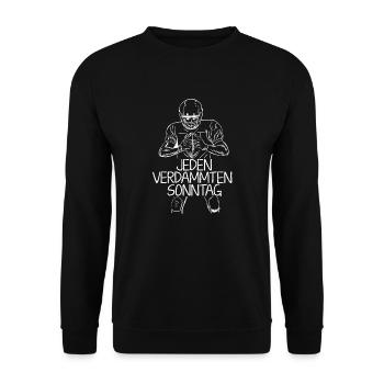 Football Every Damn Sunday - Unisex Sweatshirt - black - Front - Alina (178cm) & Michal (187cm)
