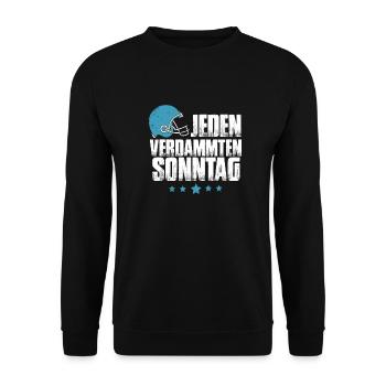 Football Every Damn Sunday - Unisex Sweatshirt - black - Front - Alina (178cm) & Michal (187cm)