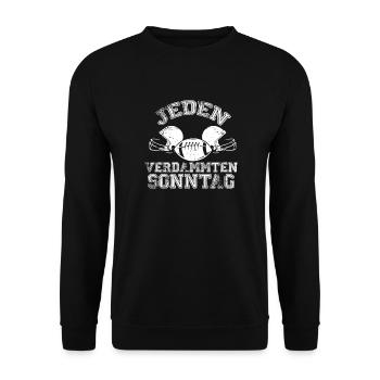 Football Every Damn Sunday - Unisex Sweatshirt - black - Front - Alina (178cm) & Michal (187cm)