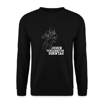 Football Every Damn Sunday - Unisex Sweatshirt - black - Front - Alina (178cm) & Michal (187cm)