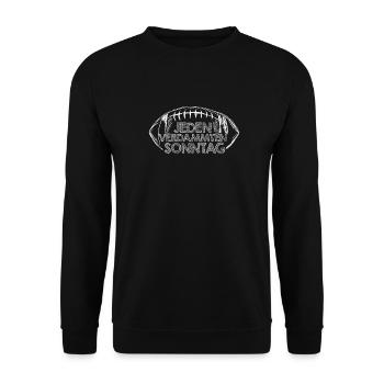 Football Every Damn Sunday - Unisex Sweatshirt - black - Front - Alina (178cm) & Michal (187cm)