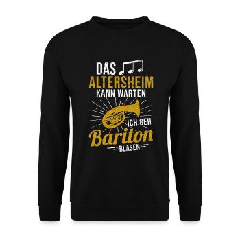 Baritonhorn Musiker Bariton Orchester Blasmusik - Unisex Pullover - Schwarz - Vorne - Alina (178cm) & Michal (187cm)