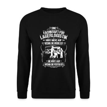 Fachkraft für Lagerlogistik Fachlagerist Lager - Unisex Pullover - Schwarz - Vorne - Alina (178cm) & Michal (187cm)