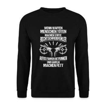 Waffen/Sportschießen/Schießen/Schießstand/Schütze - Unisex Pullover - Schwarz - Vorne - Alina (178cm) & Michal (187cm)