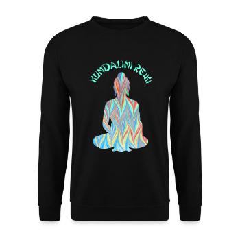 kundalini reiki with buddha e 70 - Unisex Sweatshirt - black - Front - Alina (178cm) & Michal (187cm)