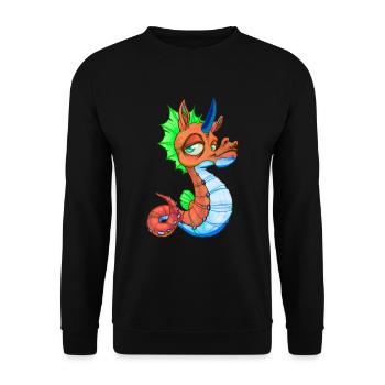 Cute Seahorse Unicorn Seahorse Gift - Unisex Sweatshirt - black - Front - Alina (178cm) & Michal (187cm)
