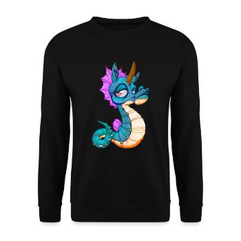 Cute Seahorse Unicorn Seahorse Gift - Unisex Sweatshirt - black - Front - Alina (178cm) & Michal (187cm)
