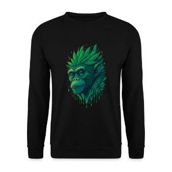 Cannabis Monkey Our Cannabis Monkey Style - Unisex Sweatshirt - black - Front - Alina (178cm) & Michal (187cm)