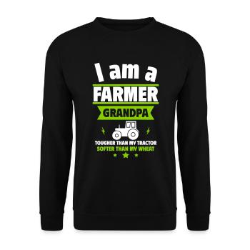 Grand-père fermier, fort comme un tracteur - Sweat-shirt Unisexe - noir - Devant - Alina (178cm) & Michal (187cm)