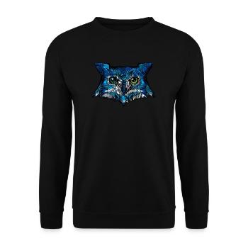 Eule - Unisex Pullover - Schwarz - Vorne - Alina (178cm) & Michal (187cm)