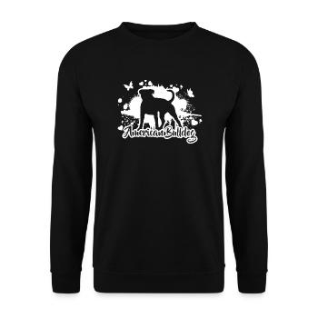 AMERICAN BULLDOG Dogs Mama Dog Wilsigns - Unisex Sweatshirt - black - Front - Alina (178cm) & Michal (187cm)