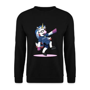 Licorne supporter équipe de france coupe du monde - Sweat-shirt Unisexe - noir - Devant - Alina (178cm) & Michal (187cm)