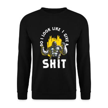 Singe d'haltérophilie force gorille - Sweat-shirt Unisexe - noir - Devant - Alina (178cm) & Michal (187cm)