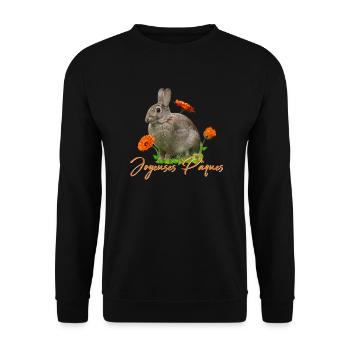 Joyeuses Paques Frohe Ostern - Unisex Pullover - Schwarz - Vorne - Alina (178cm) & Michal (187cm)
