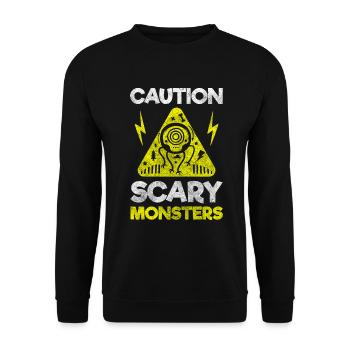 Halloween Frightening Disguise - Unisex Sweatshirt - black - Front - Alina (178cm) & Michal (187cm)