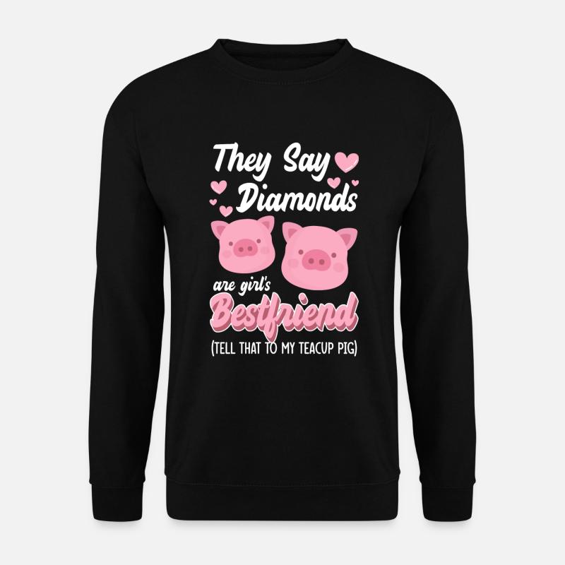 Teacup pig piglet cute - Unisex Sweatshirt - black