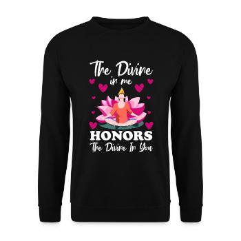 Yoga Zen Awareness - Unisex Sweatshirt - black - Front - Alina (178cm) & Michal (187cm)