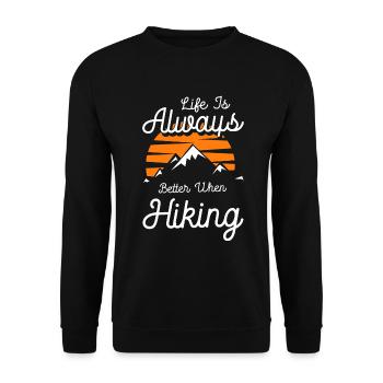 Klettern Gipfel Hobby Abenteuer - Unisex Pullover - Schwarz - Vorne - Alina (178cm) & Michal (187cm)
