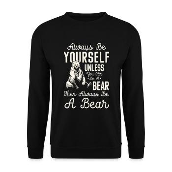 Signes du zodiaque en peau d’ours sauvage - Sweat-shirt Unisexe - noir - Devant - Alina (178cm) & Michal (187cm)