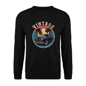 Vintage Car - Unisex Sweatshirt - black - Front - Alina (178cm) & Michal (187cm)