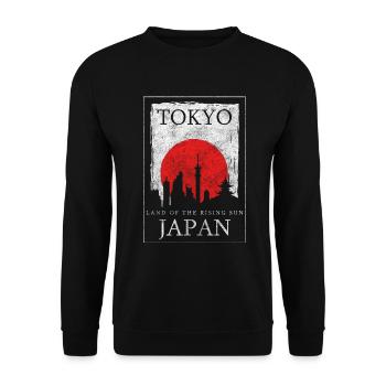 Tokio Traumreise Samurai Japanisch - Unisex Pullover - Schwarz - Vorne - Alina (178cm) & Michal (187cm)