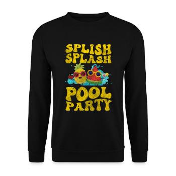 Pool Party Party Recreation Alcohol - Unisex Sweatshirt - black - Front - Alina (178cm) & Michal (187cm)