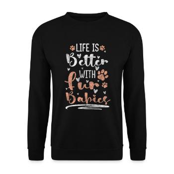 Chiens Amoureux des chiots à quatre pattes - Sweat-shirt Unisexe - noir - Devant - Alina (178cm) & Michal (187cm)