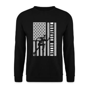Runner Fitness Jogging Competition - Unisex Sweatshirt - black - Front - Alina (178cm) & Michal (187cm)