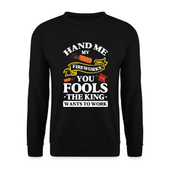 Fireworks, firecrackers, fireworks, fan curve - Unisex Sweatshirt - black - Front - Alina (178cm) & Michal (187cm)