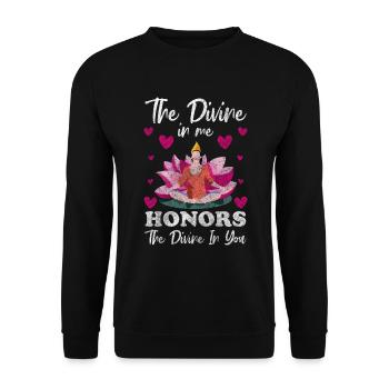 Meditation Relaxation Mindful Karma - Unisex Sweatshirt - black - Front - Alina (178cm) & Michal (187cm)
