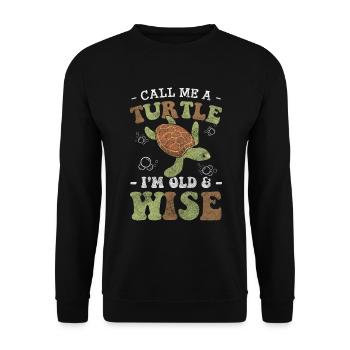 Schildkröte Meer Meeresbewohner - Unisex Pullover - Schwarz - Vorne - Alina (178cm) & Michal (187cm)