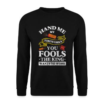 Pyrotechnics Popping Pyroshow Event Show - Unisex Sweatshirt - black - Front - Alina (178cm) & Michal (187cm)
