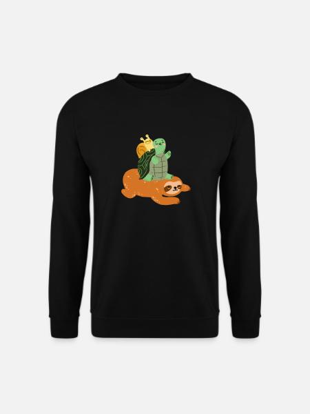 Funny turtle sloth snail - gift - Unisex Sweatshirt - black