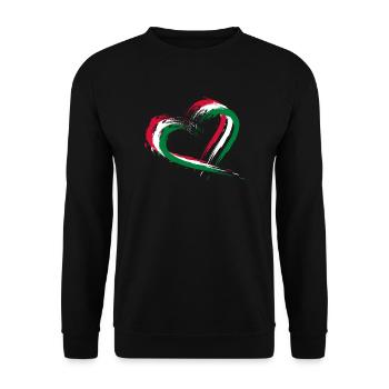 Heart brush flag of the Maldives flag holiday - Unisex Sweatshirt - black - Front - Alina (178cm) & Michal (187cm)